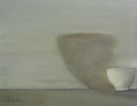 Bol surpris par son ombre – acrylique, 50x65 cm