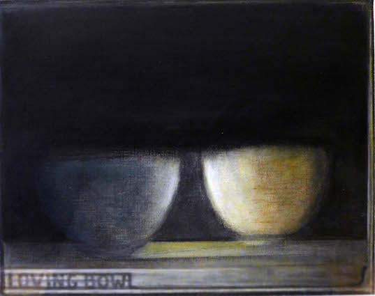 Loving bowl - acrylique et pastel, 24x30 cm