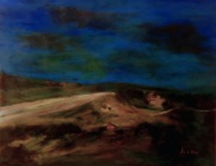 Chemin de nuit - Acrylique, 54x65 cm