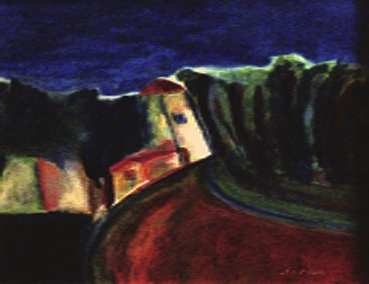 Sur la route, en dormant - Acrylique, 45x60 cm